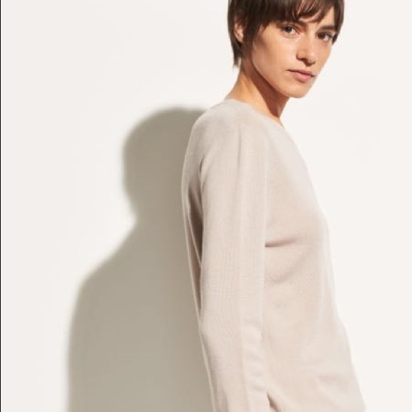 NWT VINCE Soft Merino Wool Slit Back Sweater - Picture 4 of 6